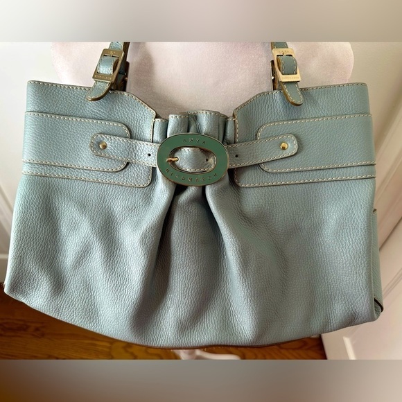 Anya Hindmarch Mint Green Leather Buckle Shoulder Bag - Picture 3 of 10